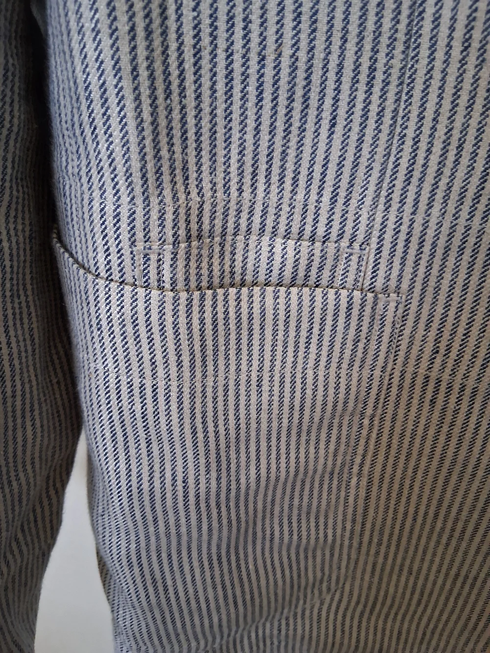 Banana Republic Light Gray and White Striped Blazer